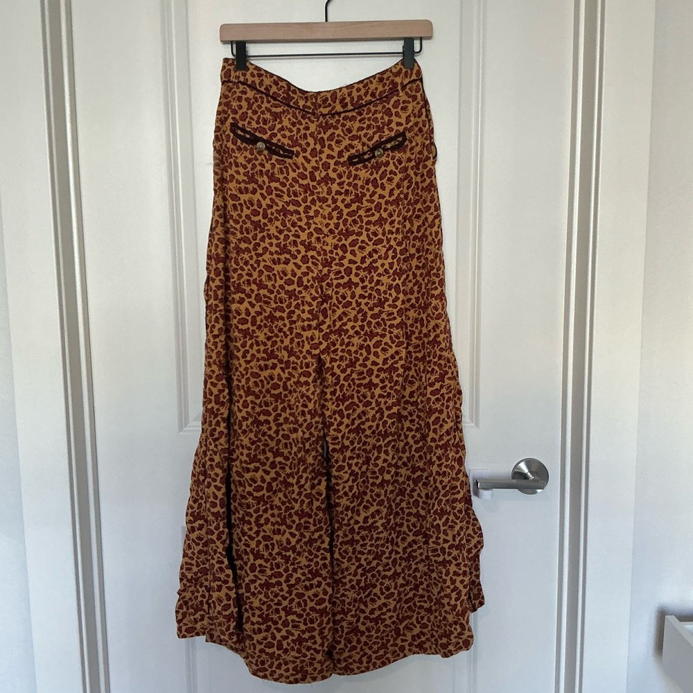 Free People Bennie Leopard Print Wide-Leg Pants - Picture 6 of 6